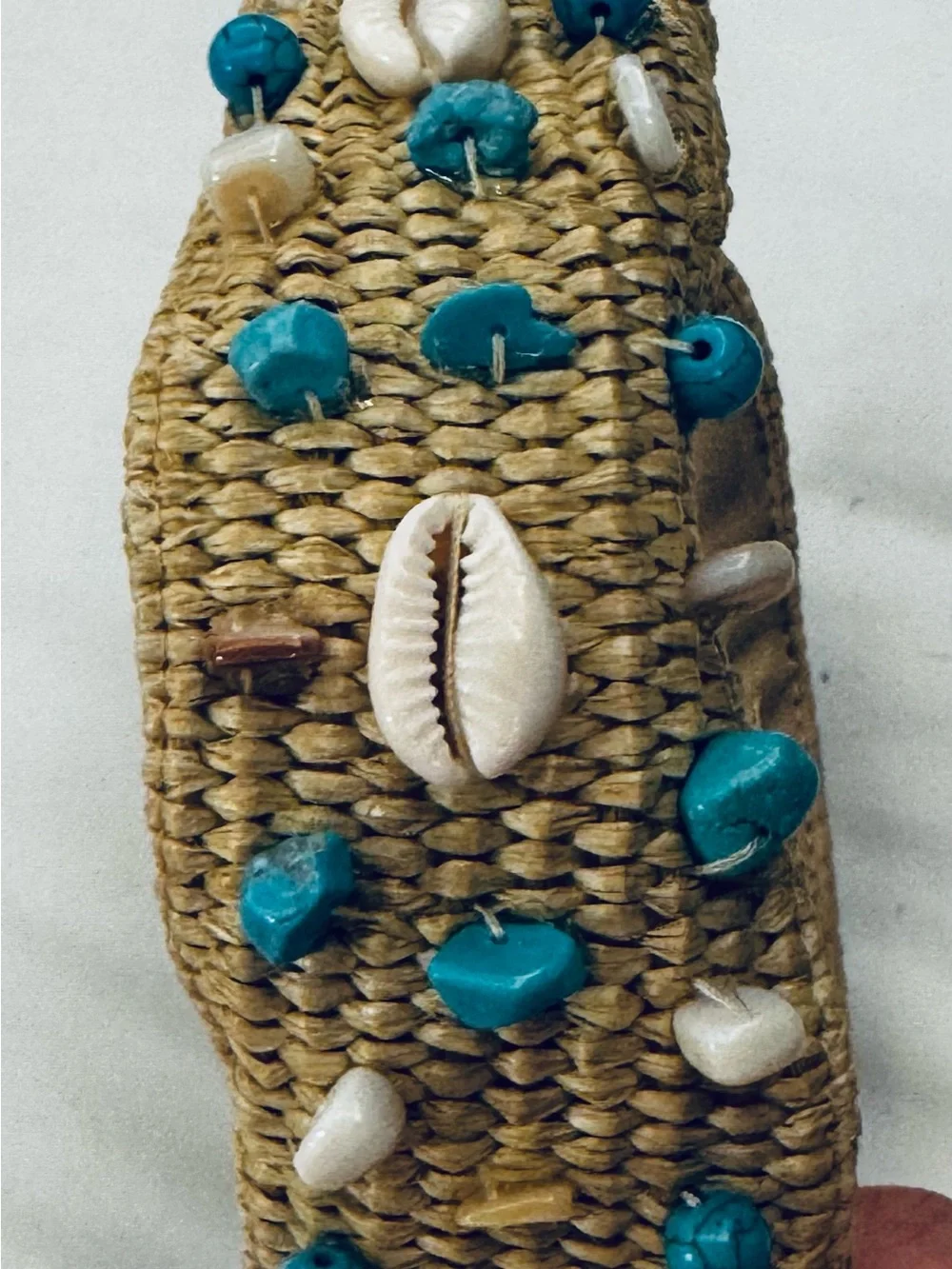 Turquoise Bead Embellished Woven Headband - Women Accessories